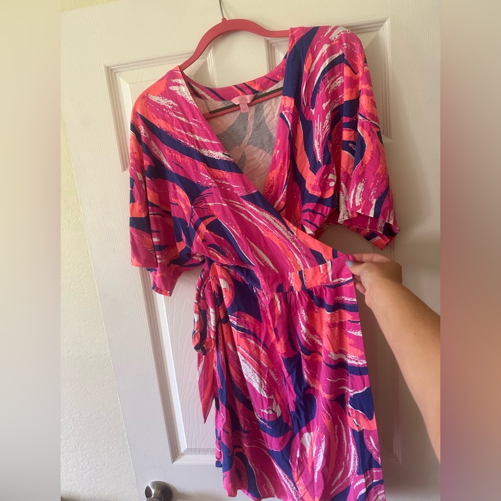 Flamingo Wrap Dress